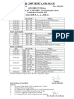 bba time table