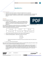 Lesson 3: Linear Equations in : Student Outcomes