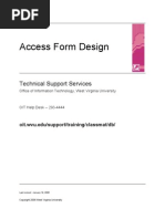 MS Access 2003 Forms Design