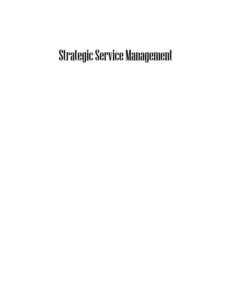 Strategic Service Management, PDF, Dependent And Independent Variables