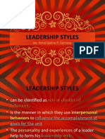 Leadership Styles: By: Anne Geline P. Serrano