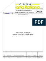 Specifica Tecnica Opere Civili E Carpenterie: Stabilimento Di Monopoli Terminale Marino Per Oli Vegetali