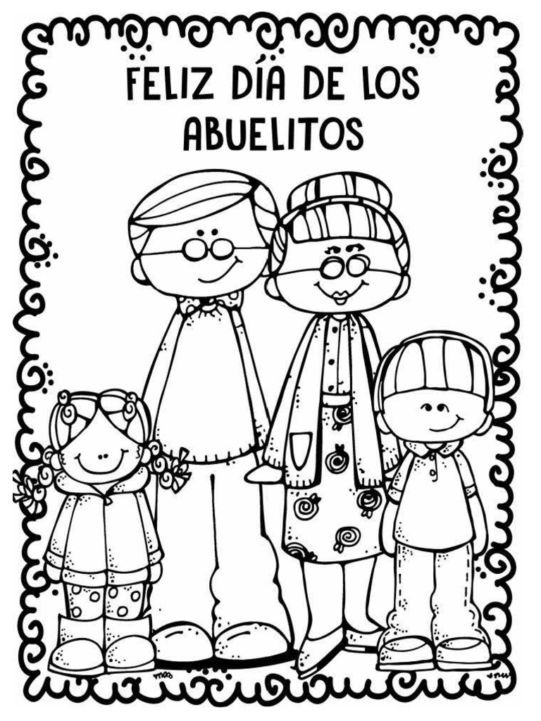 Dia de Los Abuelos para Colorear | PDF