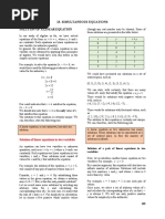 Simultaneous Equations: Solution of A Linear Equation