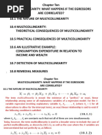 CH 10 MULTICOLLINEARITY WHAT HAPPENS IF THE EGRESSORS ARE CORRELATED