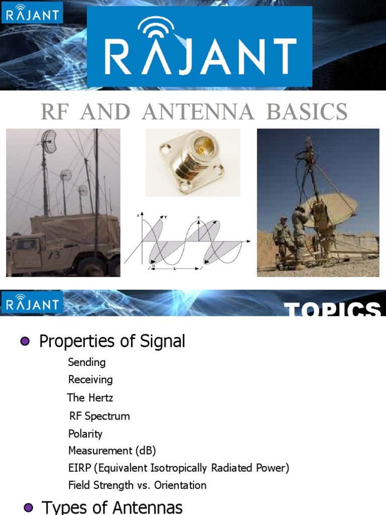 RF and Antenna Basics PDF Antenna (Radio) Radio