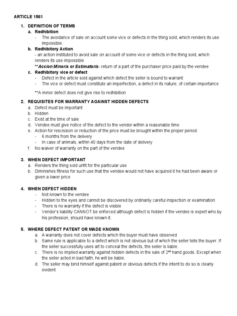 Implied Warranties and Remedies for Hidden Defects in Sales Contracts