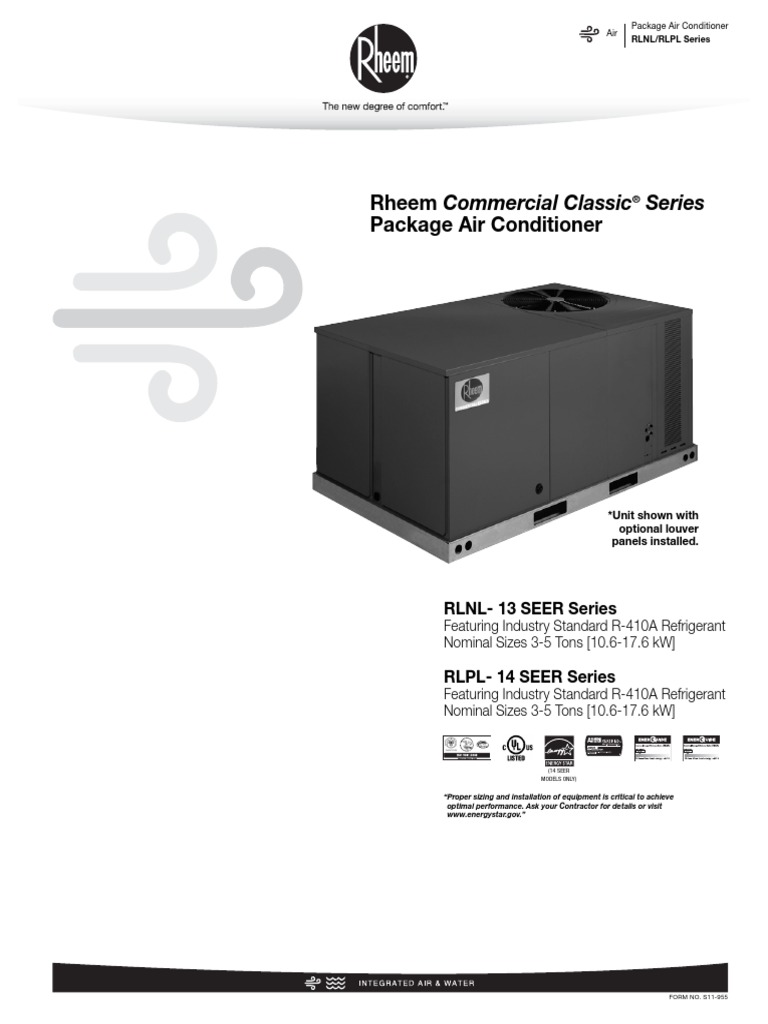 Rheem Package Unit Manual | PDF | Air Conditioning | Building Technology
