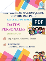 Uncp, Facultad de Enfermeria, Quechua, Datos Personales, Ninalaya Santiago PDF