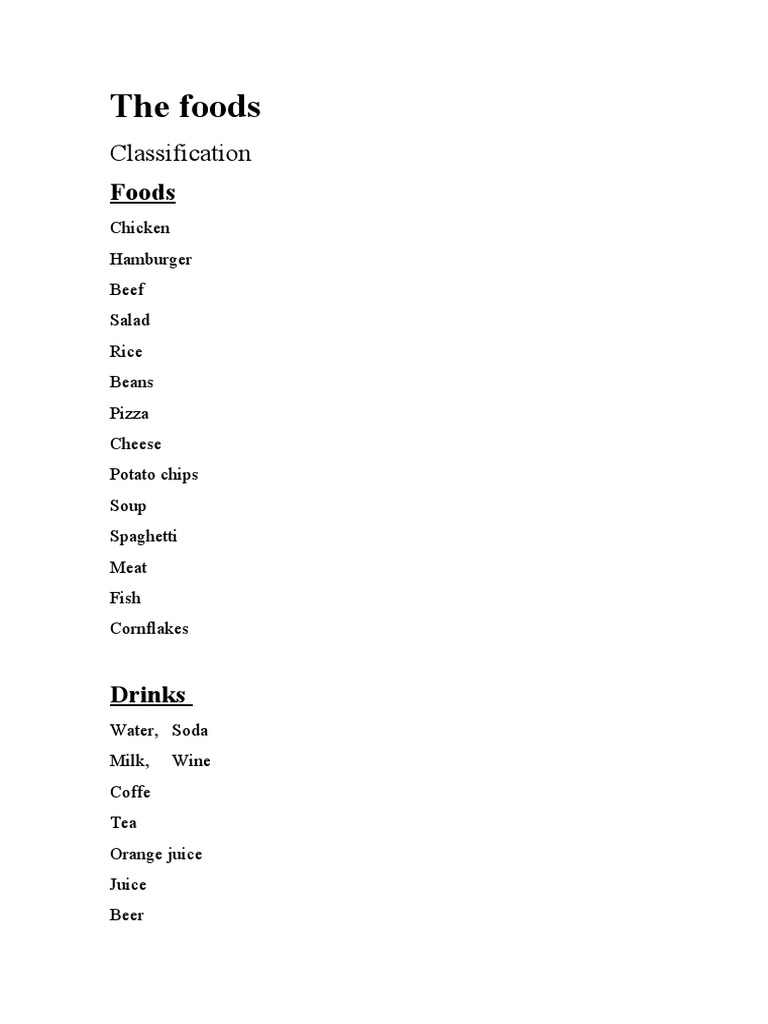Food Classification and Recipe Exercise | PDF | Cooking, Food & Wine