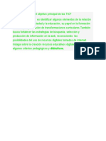 ¿Cuál Cree Que Es El Objetivo Principal de Las TIC PDF