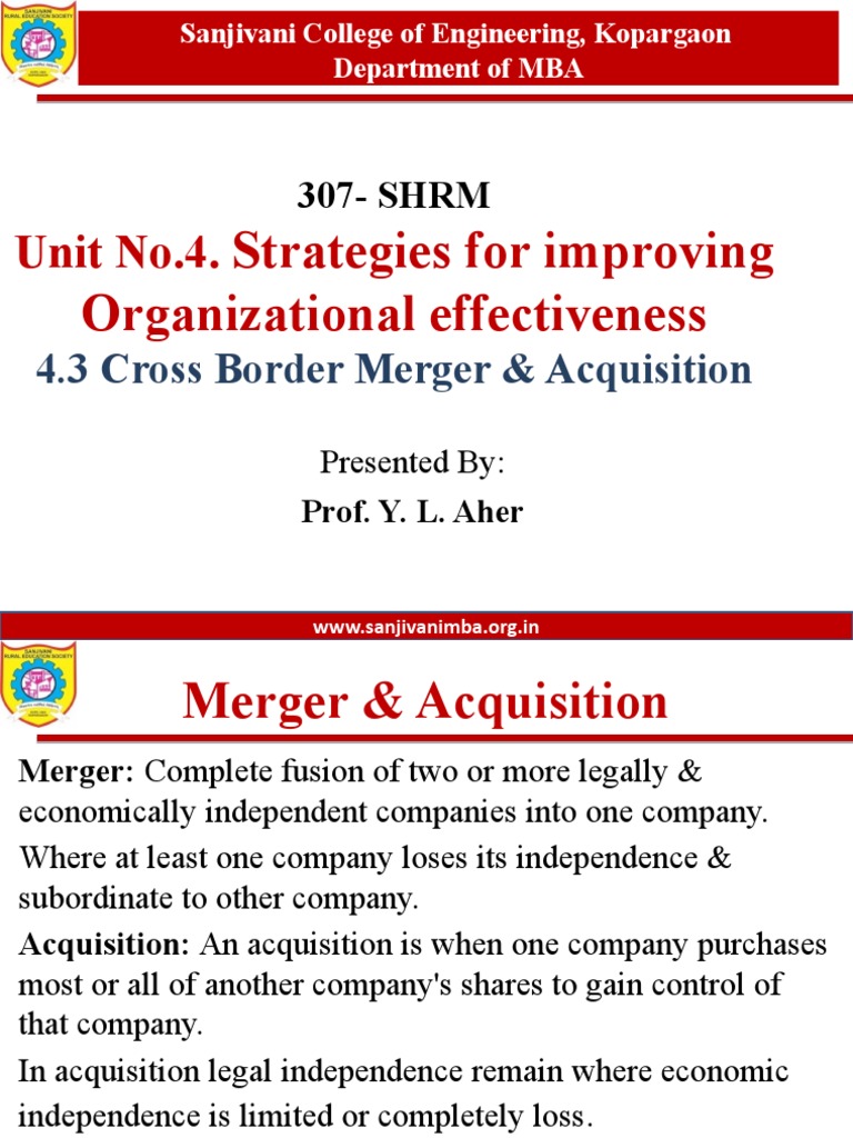 Cross Border Merger & Aquizition | PDF | Mergers And Acquisitions ...