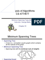 Analysis of Algorithms CS 477/677: Minimum Spanning Trees (MST) Instructor: George Bebis