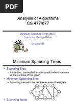 Analysis of Algorithms CS 477/677: Minimum Spanning Trees (MST) Instructor: George Bebis