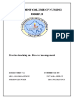 Government College of Nursing Jodhpur: Practice Teaching On-Disaster Management