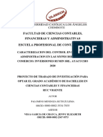 Caracterización del control interno en el área de administración de la empresa INVERSIONES RUMIN SRL