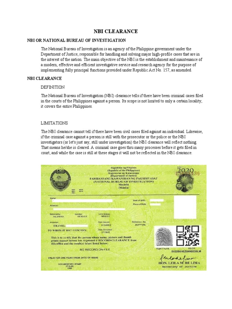 NBI Clearance Application Guide | PDF | Identity Document | Government