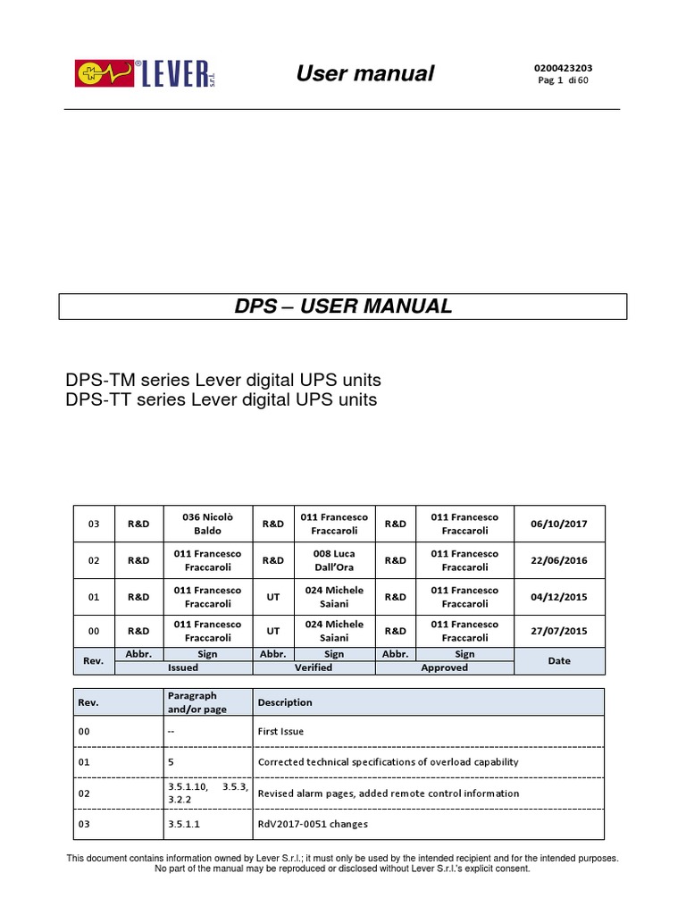 DPS User Manual for Digital UPS Units | PDF | Power Inverter | Power Supply