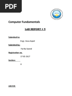 Computer Fundamentals: Lab Report # 5