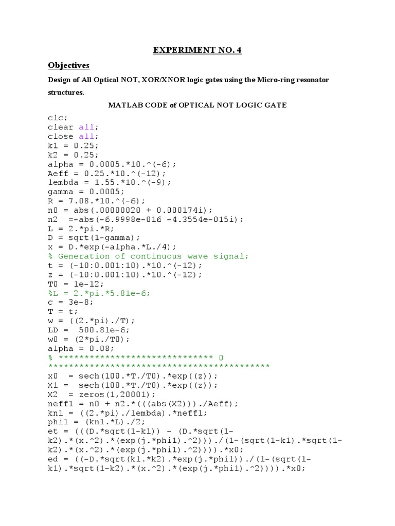 Experiment No. 4 Objectives All All PDF Digital Electronics