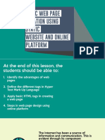 Week 11 12 - Basic Web Page Creation Using Static Website and Online Platform PDF
