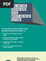 Week 11 12 - Basic Web Page Creation Using Static Website and Online Platform PDF