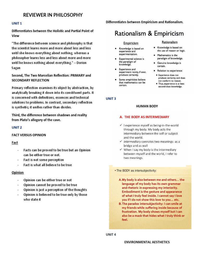 Philosophy Review: Key Concepts Explained | PDF | Science & Mathematics