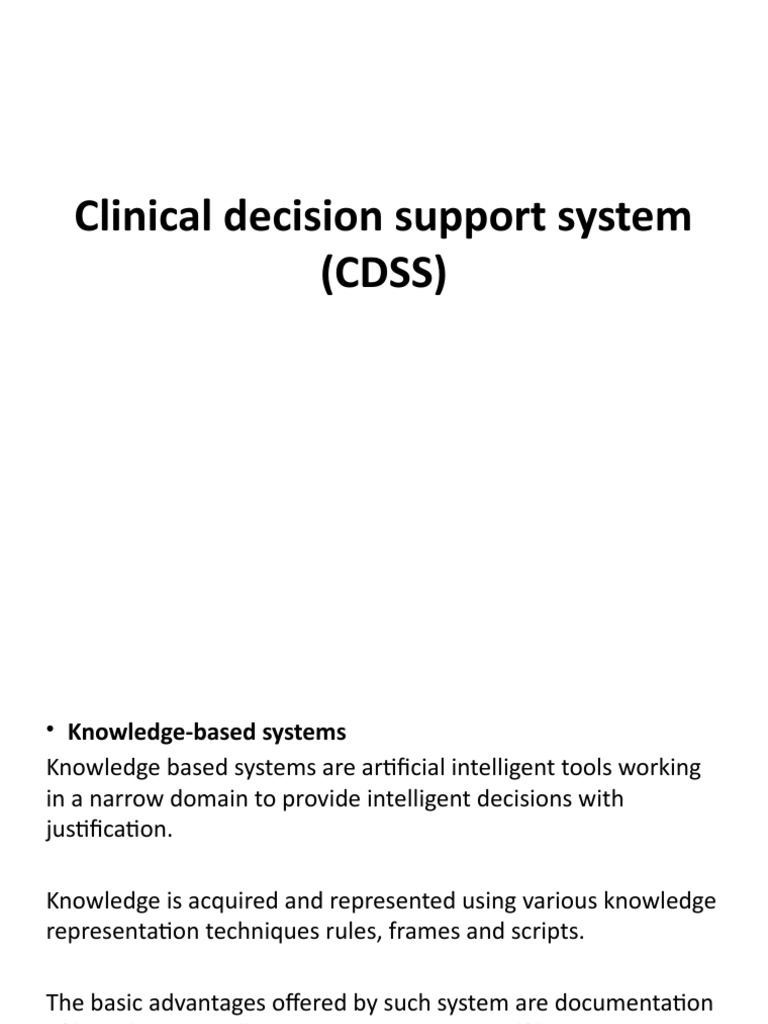Clinical Decision Support Systems | PDF | Decision Support System ...
