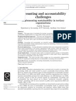 Accounting and Accountability Challenges: Implementing Sustainability in Tertiary Organisations
