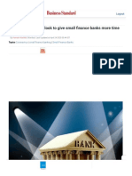 Small Finance Banks More Time To Get Listed PDF