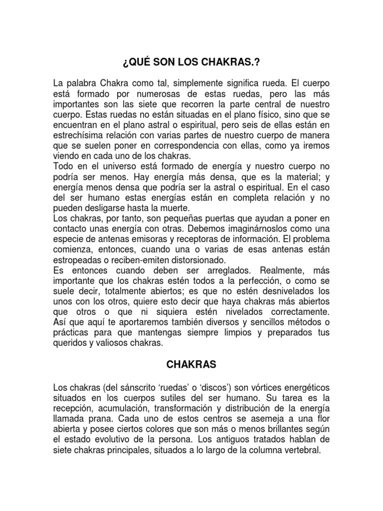 Guía de los 7 Chakras y su Equilibrio | PDF | Chakra | Las emociones