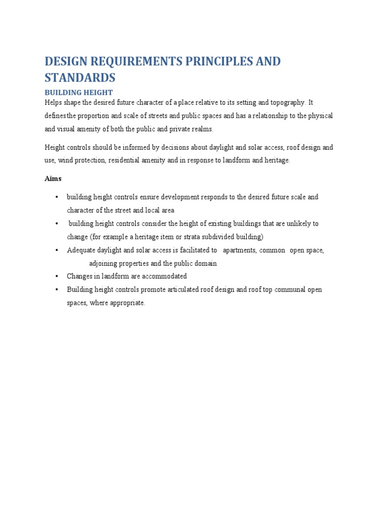 Building Height Design Standards Guide | PDF