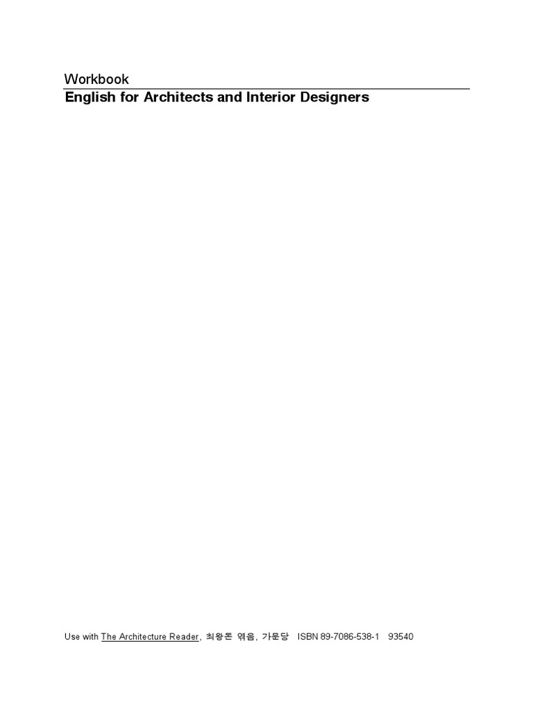 Englishworkbook For Architect and Interior Designer Copy For Students ...