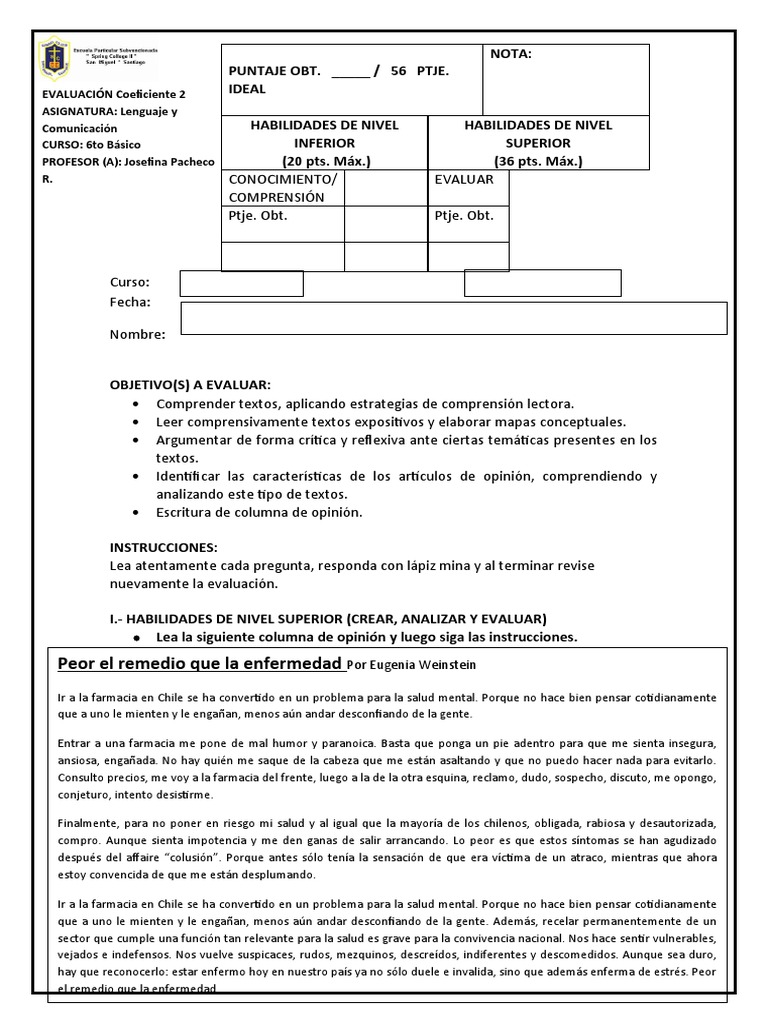 Ejemplo Columna Opinión | Descargar gratis PDF | Especie en peligro ... 