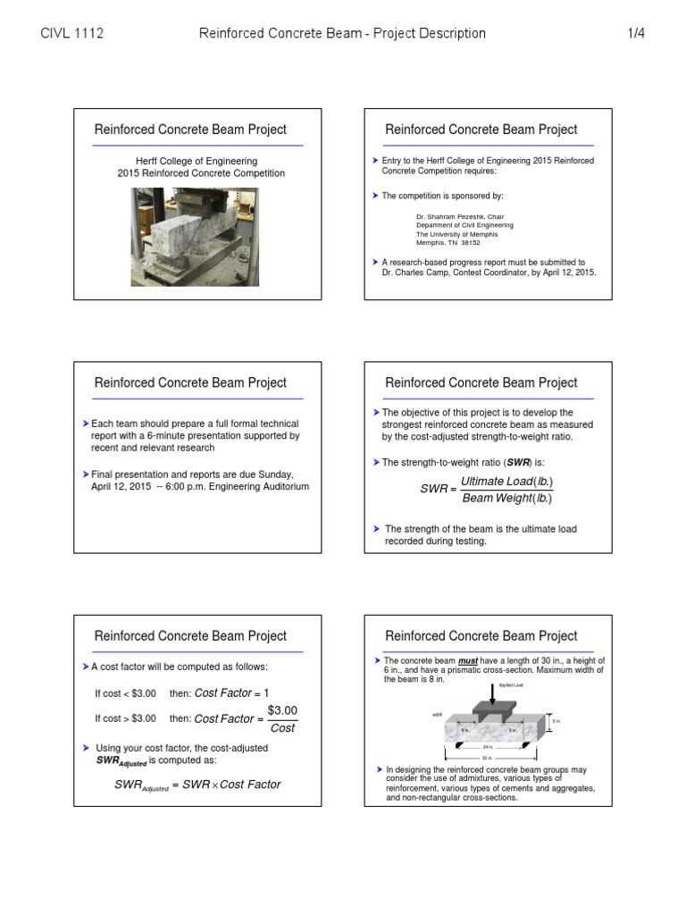 Reinforced Concrete Beam Competition Guide | PDF | Reinforced Concrete ...