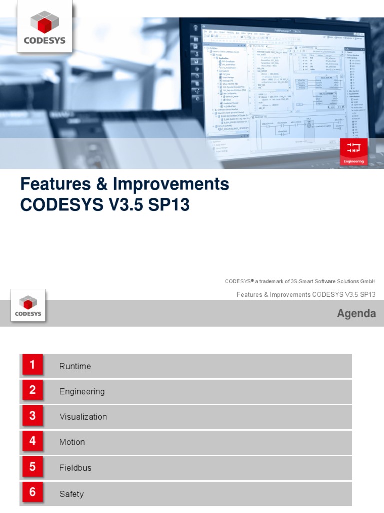 Features & Improvements Codesys V3.5 Sp13: Codesys A Trademark of 3S ...