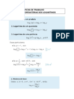 Ficha- regras operatórias dos logaritmos