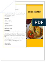 Chicken Stew: (Título Del Documento)