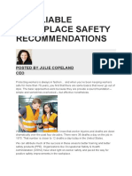 10 Reliable Workplace Safety Recommendations