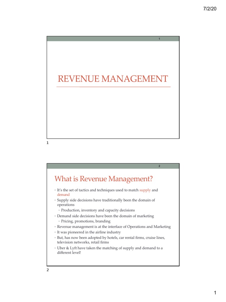 Revenue Management in Various Industries | PDF | Pricing | Market ...