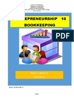 Entrepreneurship 10 Bookkeeping: Ariel C. Badillo Teacher Iii