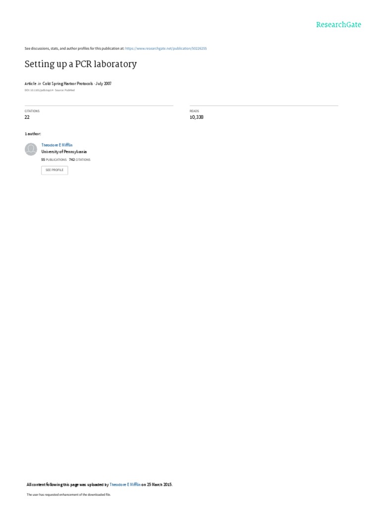 PCR Laboratory Setup and Design Guide | PDF | Polymerase Chain Reaction ...