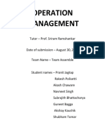 Operation Management: Tutor - Prof. Sriram Ramshankar