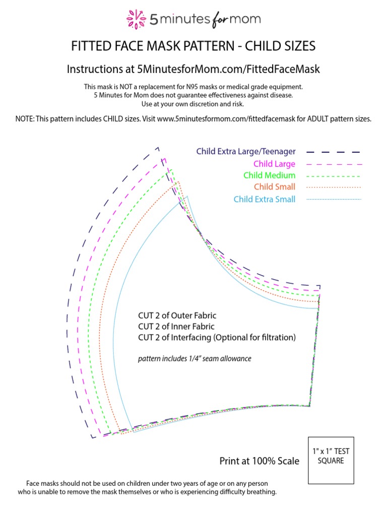 Child Fitted Face Mask Pattern Guide | PDF