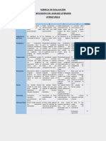 RÚBRICA DE EVALUACIÓN PARA LA EXPOSICIÓN DEL ANÁLISIS