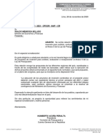 Oficio del presidente de la Comisión de Presupuesto del Congreso en el que solicita incorporación de proyectos de inversión en la Ley de Presupuesto (28 noviembre 2020)-1