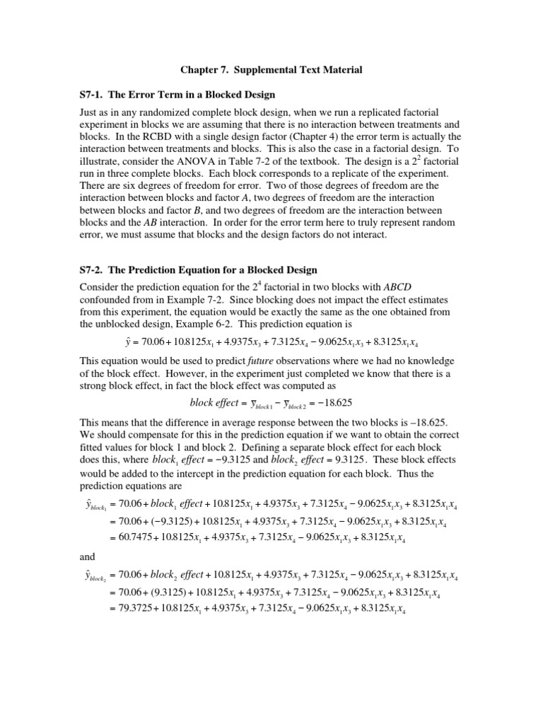 Desingn of Experiments ch07 | PDF | Degrees Of Freedom (Statistics ...