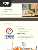 Business Analytic S: Unit Iv-B: Web Analytics & Social Media Analytics