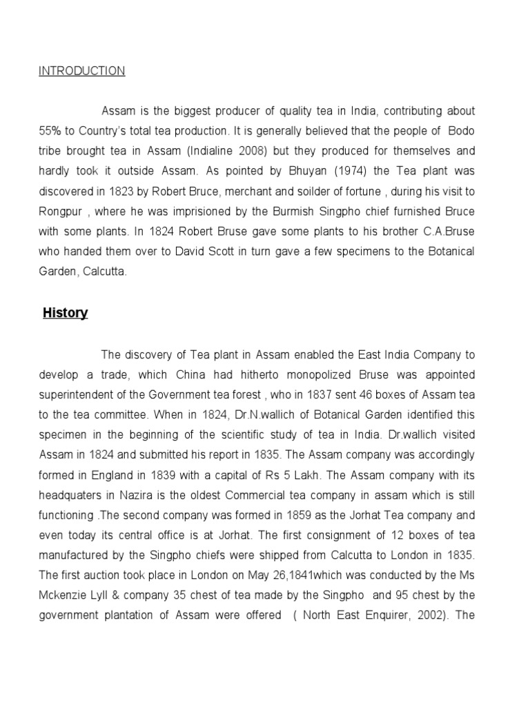 History of Assam Tea Industry | PDF | Tea | Economies