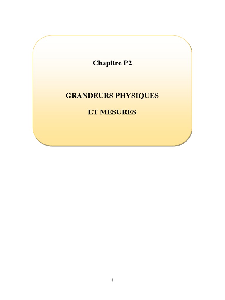 Grandeurs Physiques et Mesures | PDF | Chiffre significatif | Pression ...